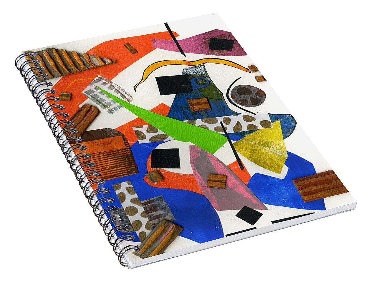 Abstract Geometric Collage - Spiral Notebook