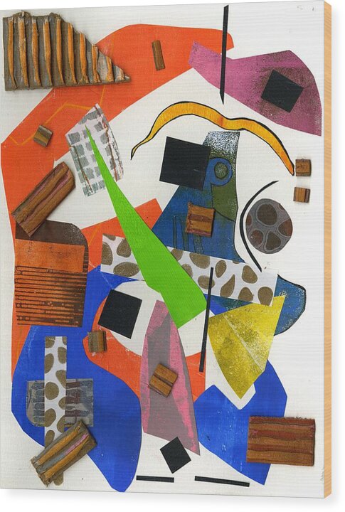 Abstract Geometric Collage - Wood Print