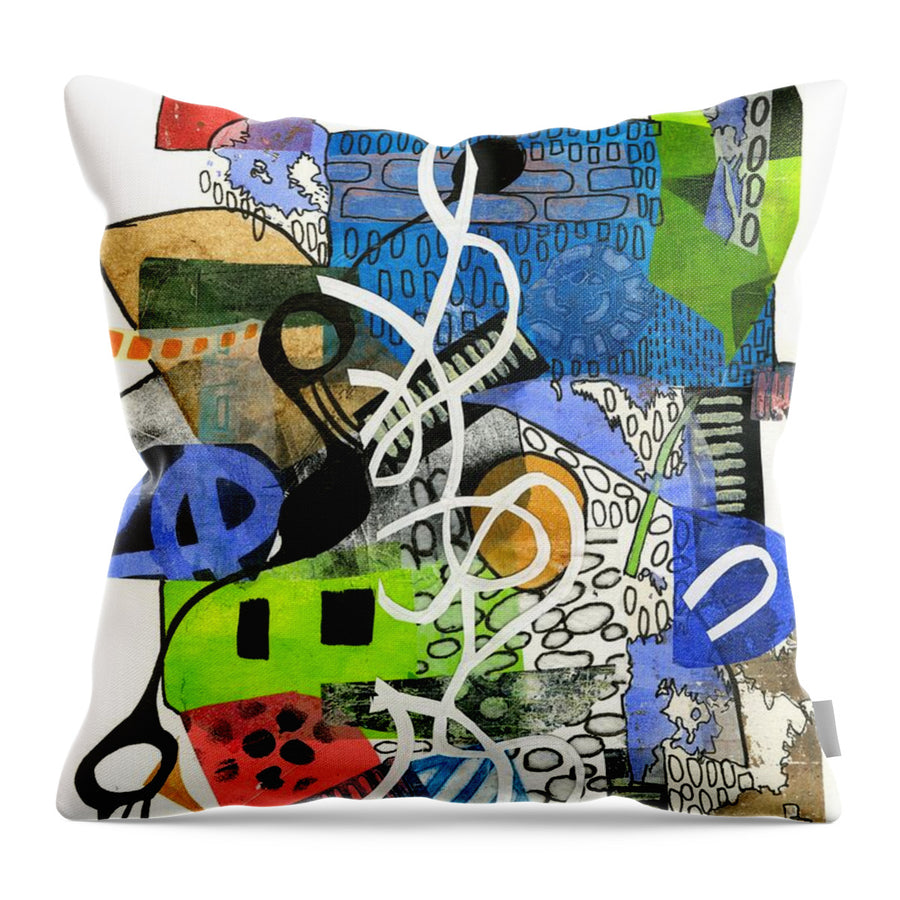 Colorful Abstract Composition - Throw Pillow