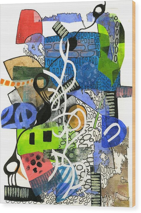 Colorful Abstract Composition - Wood Print